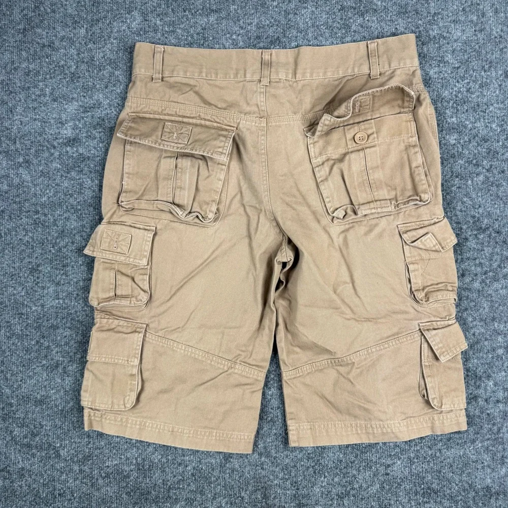 LL X Cargo Shorts Mens Size 38 Tan Khaki Multi Pocket Utility Cotton Twill